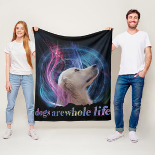 Hunde sind das ganze Leben lang farbenfroh Fleecedecke
