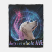 Hunde sind das ganze Leben lang farbenfroh Fleecedecke (Vorderseite)