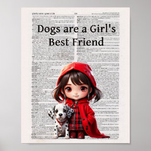 Hunde sind die beste Freundin eines Mädchens — Poster