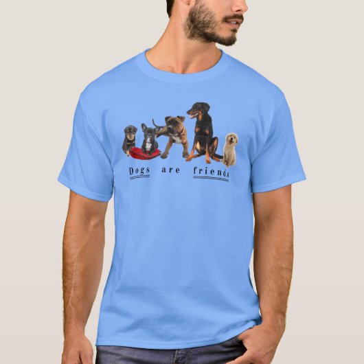 Hunde sind Freunde Retro T-Shirt (Vorderseite)