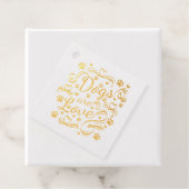 Hunde sind Liebe Pfoten und Herztypografie Geschenkanhänger (Mit Box)