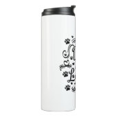 Hunde sind Liebe Pfoten und Herztypografie Thermosbecher (Nach links gedreht)