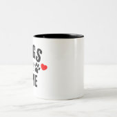 Hunde sind Liebe Zweifarbige Tasse (Mittel)