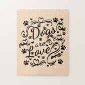 Hunde sind Lieben und Herztypografie Puzzle (Vertikal)