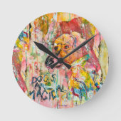 Hunde sind magisch runde wanduhr (Vorderseite)