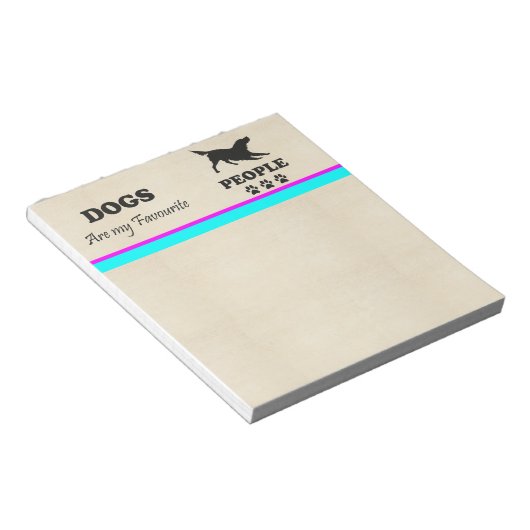 Hunde sind mein Lieblings-Leute-Notepad Notizblock (angewinkelt)