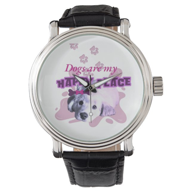 Hunde sind meine glückliche Heimat eWatch Armbanduhr (Vorderseite)