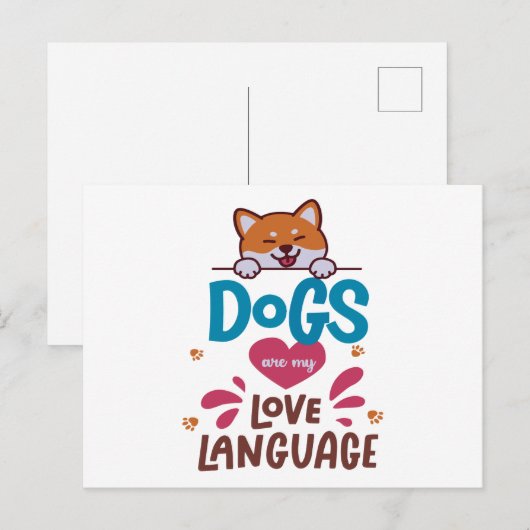Hunde sind meine Liebe Postkarte (Vorne/Hinten)