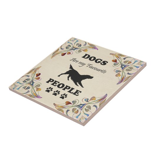 Hunde sind meine Lieblings-Keramik Fliese (Seite)