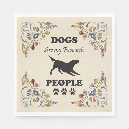 Hunde sind meine Lieblings-Leute Papier Napkin Serviette (Vorderseite)