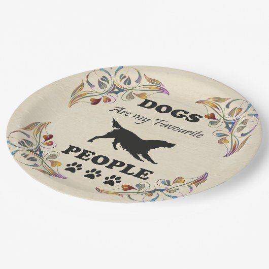 Hunde sind meine Lieblings-Papierplatte Pappteller (Schrägansicht)