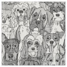 Hunde sind Schwarz-weiß Stoff