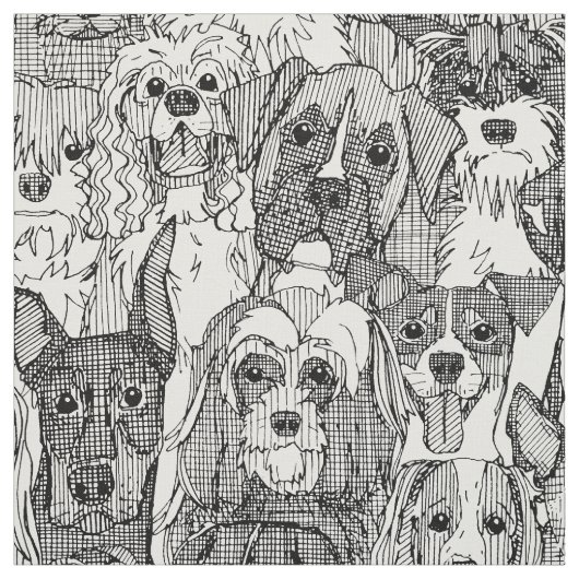 Hunde sind Schwarz-weiß Stoff (Muster)