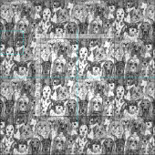 Hunde sind Schwarz-weiß Stoff (Kachel)