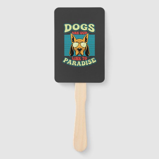 Hunde sind unser Bindeglied zur Paradies-Retro-Vek Fächer (Vorderseite)