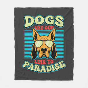 Hunde sind unser Bindeglied zur Paradies-Retro-Vek Fleecedecke