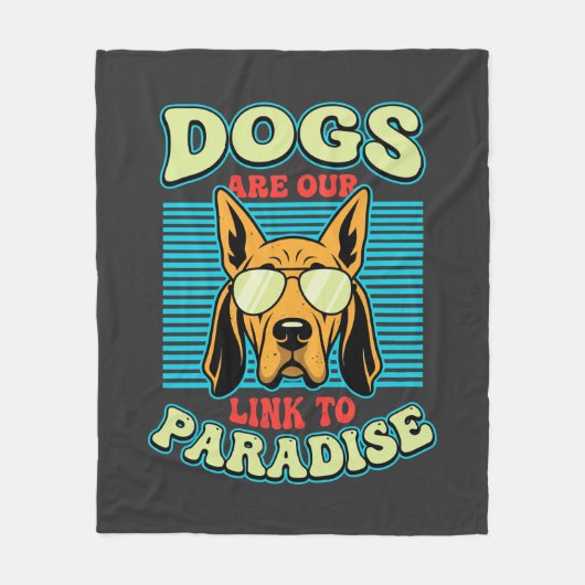 Hunde sind unser Bindeglied zur Paradies-Retro-Vek Fleecedecke (Vorderseite)