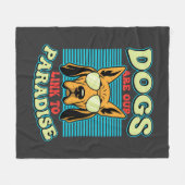 Hunde sind unser Bindeglied zur Paradies-Retro-Vek Fleecedecke (Vorderseite (Horizontal))