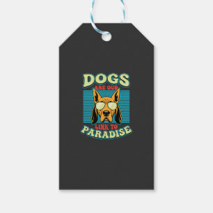 Hunde sind unser Bindeglied zur Paradies-Retro-Vek Geschenkanhänger