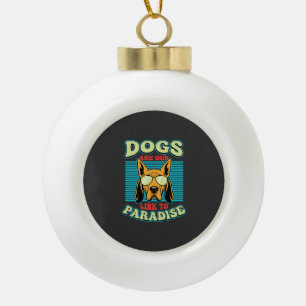 Hunde sind unser Bindeglied zur Paradies-Retro-Vek Keramik Kugel-Ornament