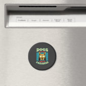 Hunde sind unser Bindeglied zur Paradies-Retro-Vek Magnet (In Situ (Geschirrspüler))