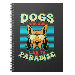 Hunde sind unser Bindeglied zur Paradies-Retro-Vek Notizblock
