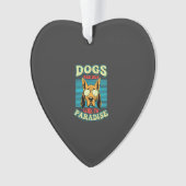 Hunde sind unser Bindeglied zur Paradies-Retro-Vek Ornament (Vorderseite)