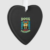 Hunde sind unser Bindeglied zur Paradies-Retro-Vek Ornament (Vorderseite)