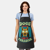Hunde sind unser Bindeglied zur Paradies-Retro-Vek Schürze (Getragen)