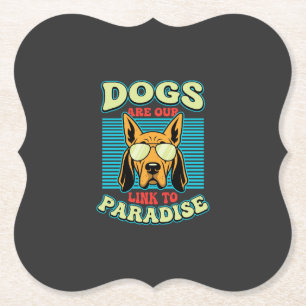 Hunde sind unser Bindeglied zur Paradies-Retro-Vek Untersetzer
