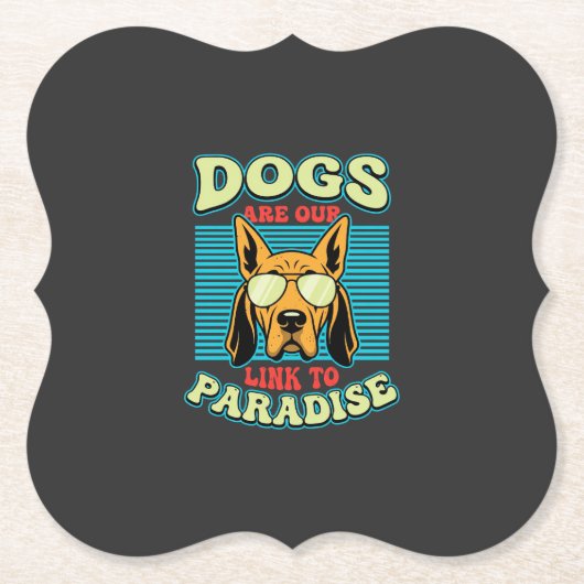 Hunde sind unser Bindeglied zur Paradies-Retro-Vek Untersetzer (Vorderseite)