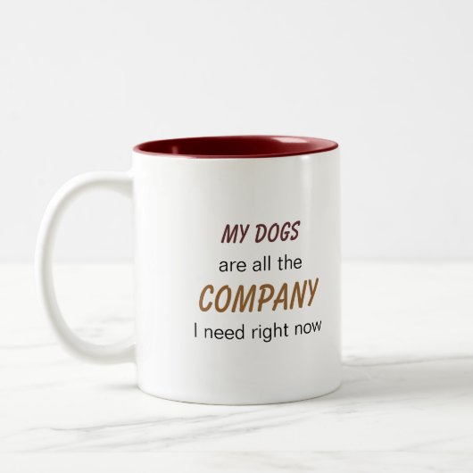 Hunde sind Unternehmen Zweifarbige Tasse (Links)