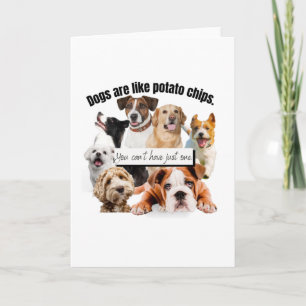 Hunde sind wie Kartoffelchips, man kann nicht einf Karte