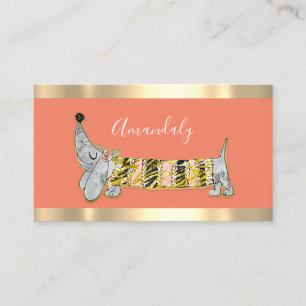 Hunde Sitter Boutique Mode Fashion Korsett Koralle Visitenkarte