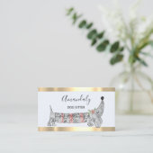 Hunde Sitter Boutique Mode-Mode Pflegesaal Silber Visitenkarte (Stehend Vorderseite)