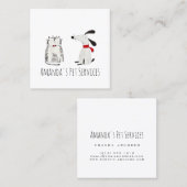 Hunde Sitter Haustiere Service Groomen Niedlich sü Quadratische Visitenkarte (Vorne/Hinten)