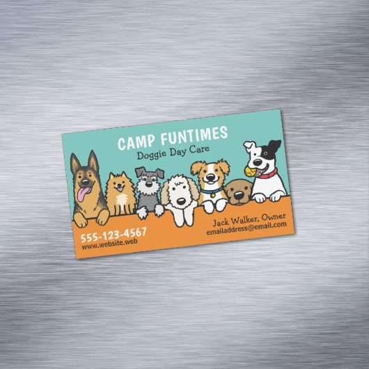 Hunde Sitter Haustiere Sitzende Cartoon Niedlich P Magnetische Visitenkarte (Beispiel)