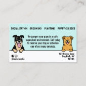 Hunde Sitter Haustiere Sitzende Cartoon Niedlich P Visitenkarte (Rückseite)