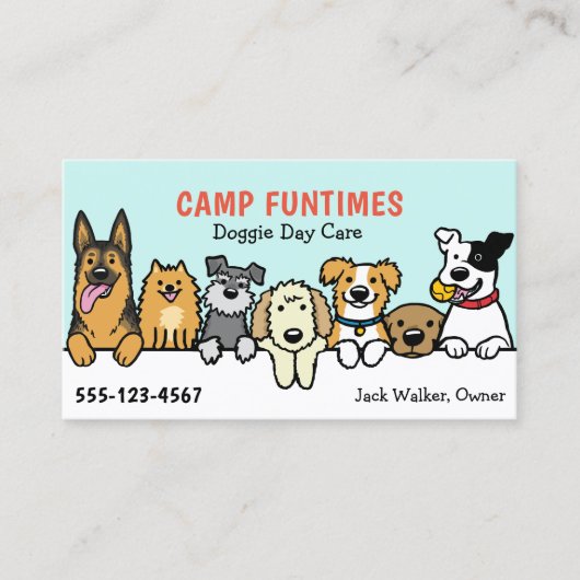 Hunde Sitter Haustiere Sitzende Cartoon Niedlich P Visitenkarte (Vorderseite)