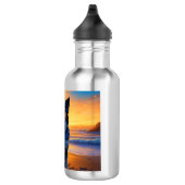 Hunde sitzen am Ocean Beach bei Sunset Edelstahlflasche (Rechts)