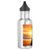 Hunde sitzen am Ocean Beach bei Sunset Edelstahlflasche (Links)