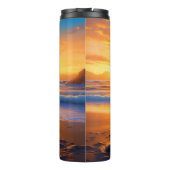 Hunde sitzen am Ocean Beach bei Sunset Thermosbecher (Rückseite)