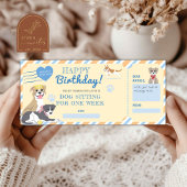 Hunde sitzen Geburtstagsgeschenkgutschein