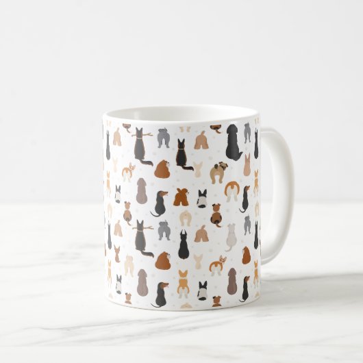 Hunde sitzen hinten kaffeetasse (VorderseiteRechts)