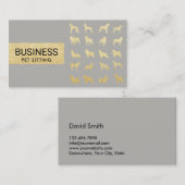 Hunde sitzen moderne Gold Silber Hunde Silhouetten Visitenkarte (Vorne/Hinten)