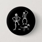 Hunde Skeleton, die Halloween-Kostüm-Party laufen Button (Vorderseite)