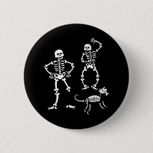 Hunde Skeleton, die Halloween-Kostüm-Party laufen Button