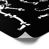 Hunde Skeleton, die Halloween-Kostüm-Party laufen Poster (Ecke)