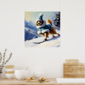 Hunde Skiing Poster (Küche)