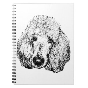 Hunde-Skizzenheft – Schwarz-Weiß-Linienkunst-Cover Notizblock
